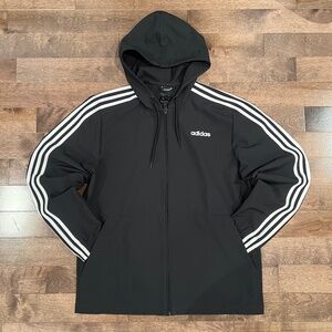 Adidas 3-Stripes Full-Zip Hoodie Jacket – Black (Men’s Medium)